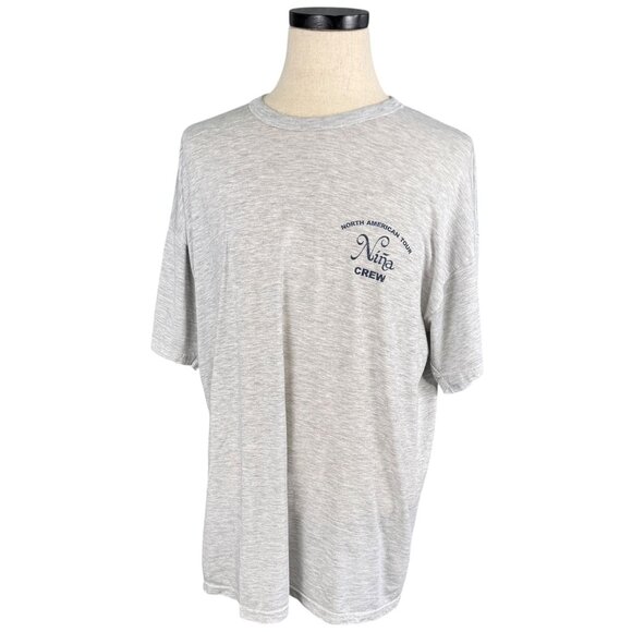 Vintage 90s North American Nina Crew T-Shirt Gray Nautical Ship Graphic Large - Picture 2 of 10